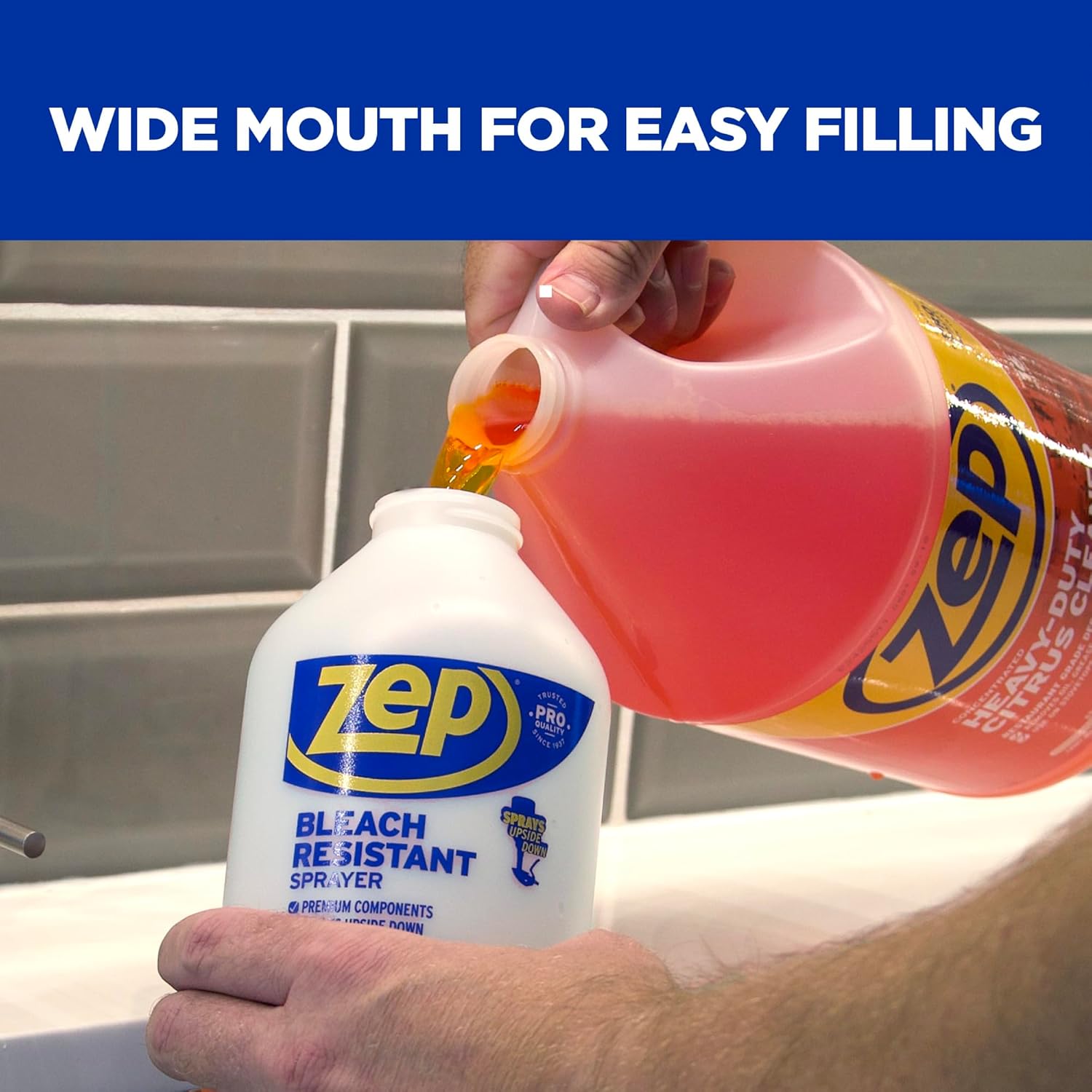 Zep New Bleach Resistant Professional Sprayer 2.0 Bottle 32 Ounces - 30 Foot Spray, Adjustable Nozzle - Image 5
