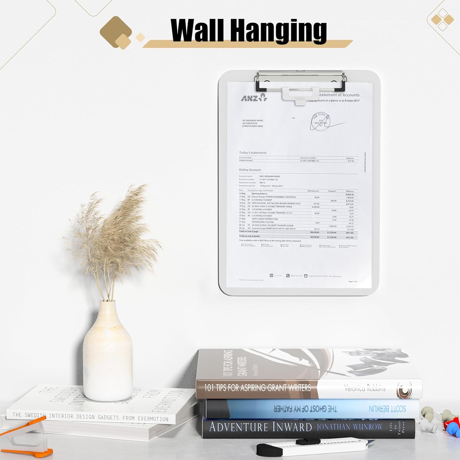 Hongri Plastic Clipboard, White 8.5x11" Clipboard, A4 Letter Size Clipboards for Nurses, Students, Office and Women, Clipboard with Pen Holder and Low Profile Clip, Size 12.5 x 9 Inch(White) - Image 6