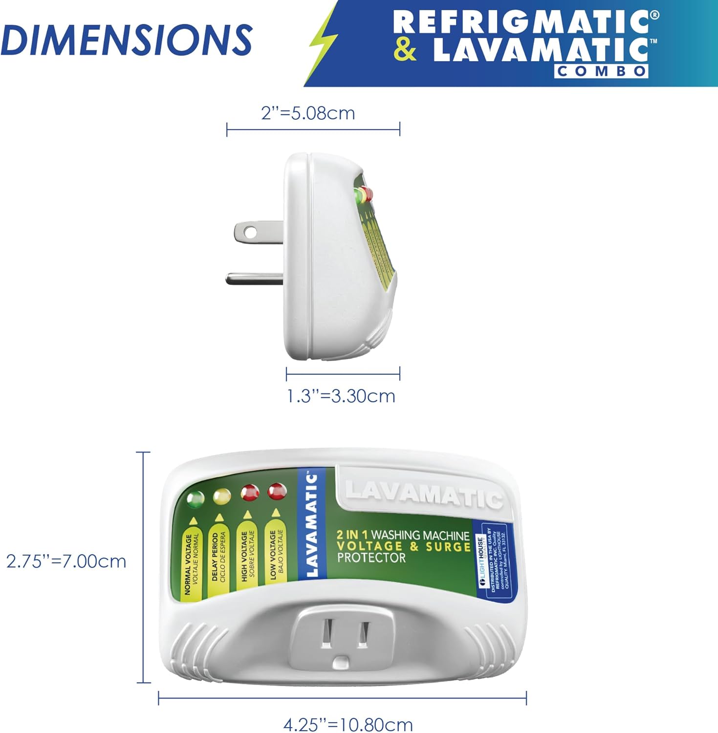 Two Electronic Voltage & Surge Protector Combo - Protect your Refrigerator and Washing Machine Against High and Low Voltage, Brownouts and Spikes - Image 6