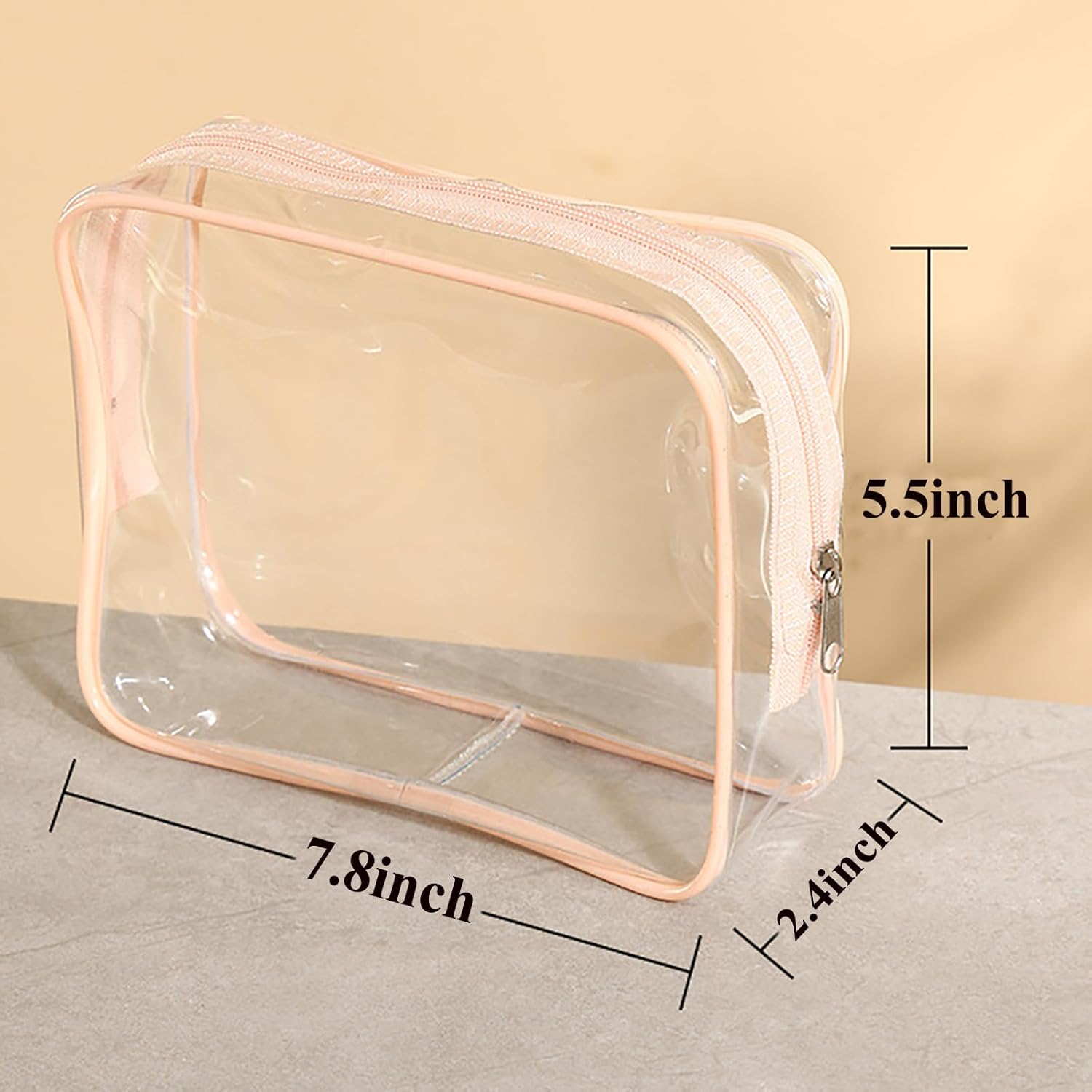 20 Packs Clear Cosmetics Bags for Women Men Waterproof Toiletry Bags PVC Makeup Bags Organizer Case with Zipper for Travel Bathroom (20PCS -8Colors) - Image 2