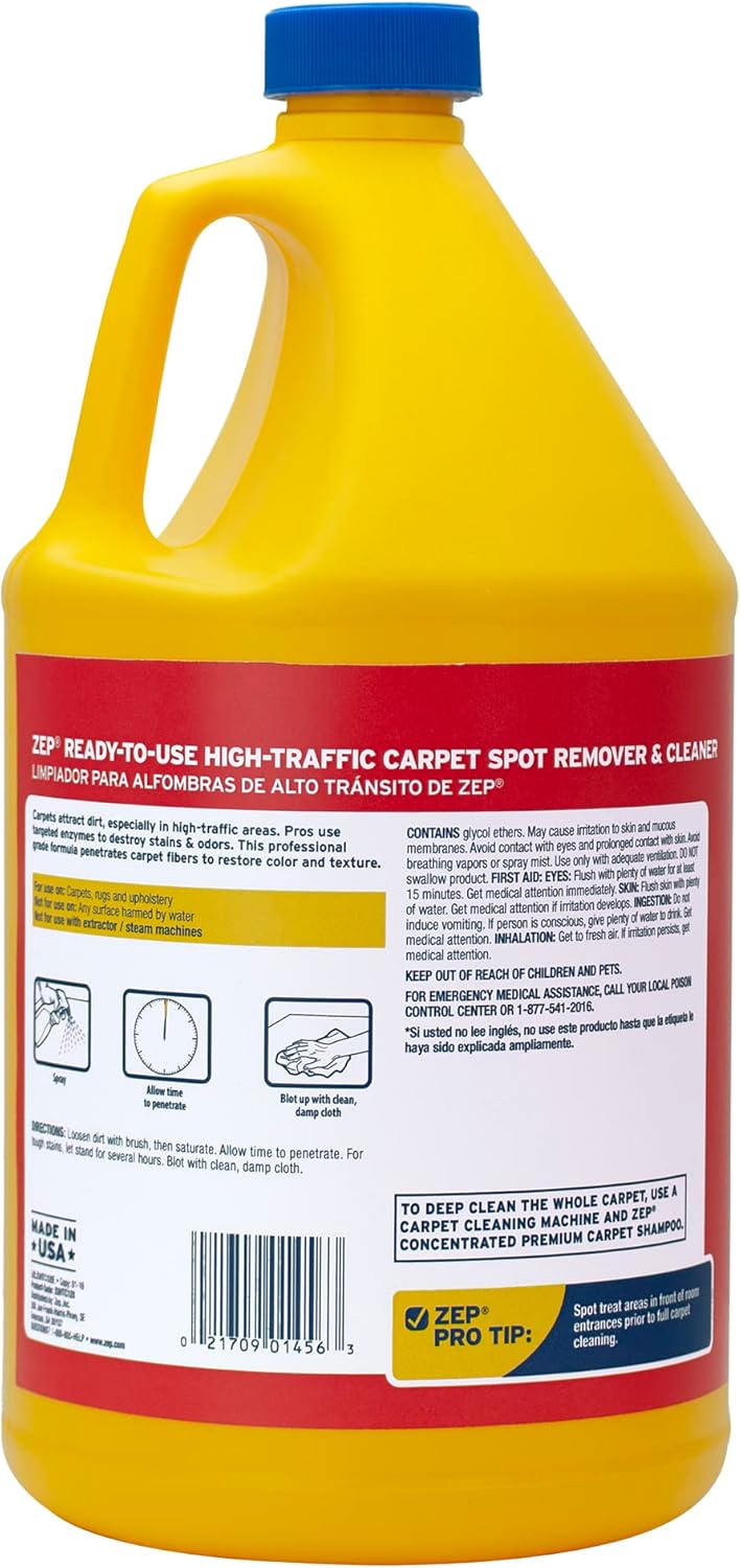 Zep High Traffic Carpet Cleaner - 1 Gallon - Penetrating Formula Removes Deep Stains. Make High-Traffic Areas Look New Again - Image 2