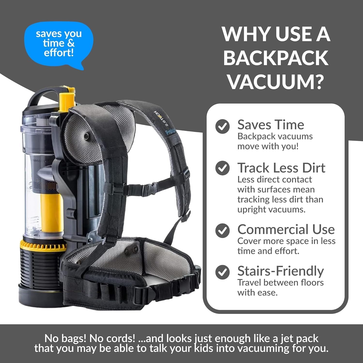 Prolux 2.0 Commercial Bagless Backpack HEPA Vacuum - Pro Model with Power Nozzle - Image 7