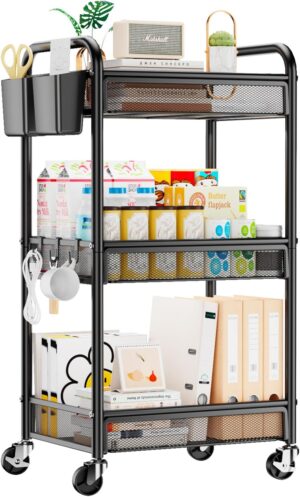 YASONIC 3 Tier Rolling Cart – Met...