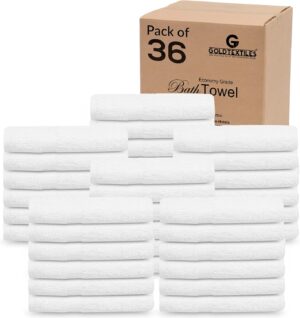 GOLD TEXTILES 36 Pack White Small B...