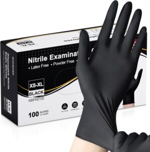 Schneider Nitrile Exam Gloves, Blac...