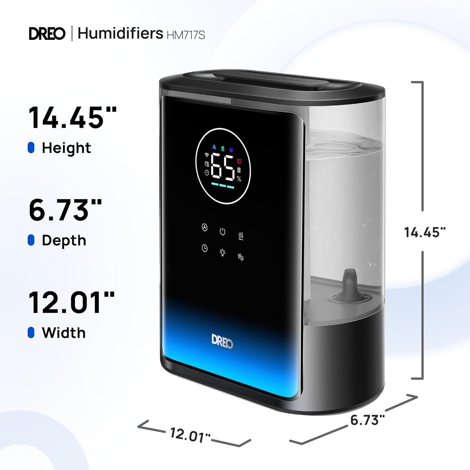 DREO 8L Smart Humidifiers for Bedroom 600ft², 80H Runtime Warm&Cool Supersized Mist Humidifier for Large Room Indoor, Quiet Whole House humidifier for Baby, Plants, with Alexa/Google, Black, HM717S - Image 8