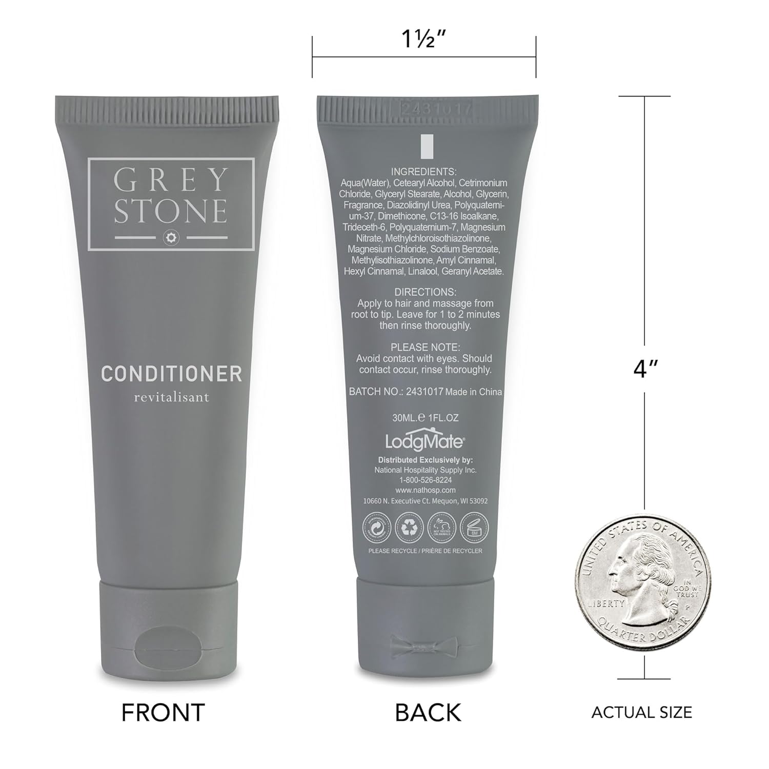 Grey Stone Hotel Conditioner Tubes, Travel Size Bulk Amenities, 1 oz, Case of 150 - Image 3