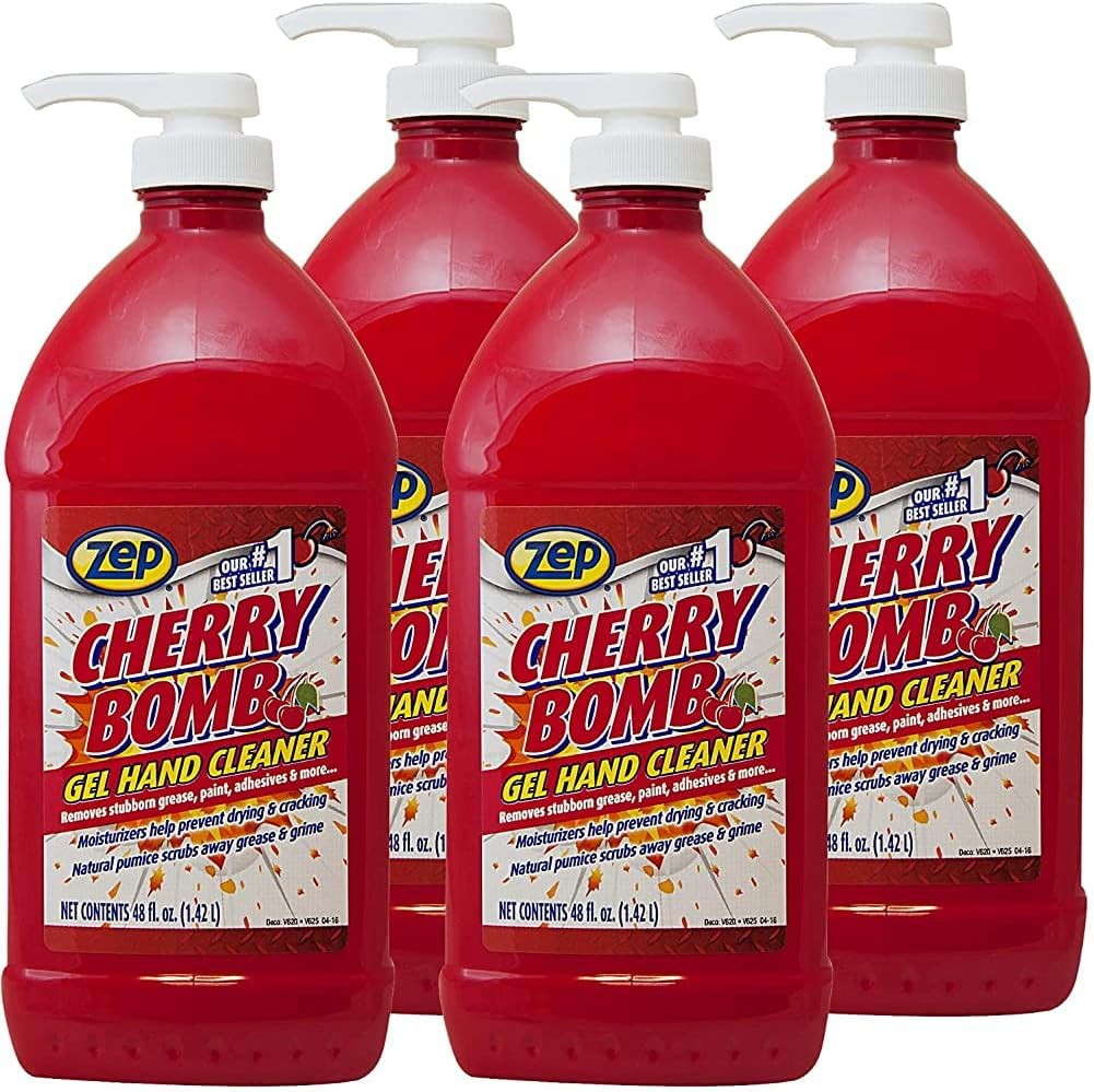 Zep Cherry Bomb Hand Cleaner 48 oz (Case of 4) - Volcanic Rock and Emollients - Perfect for mechanics and DIY'ers - Image 8