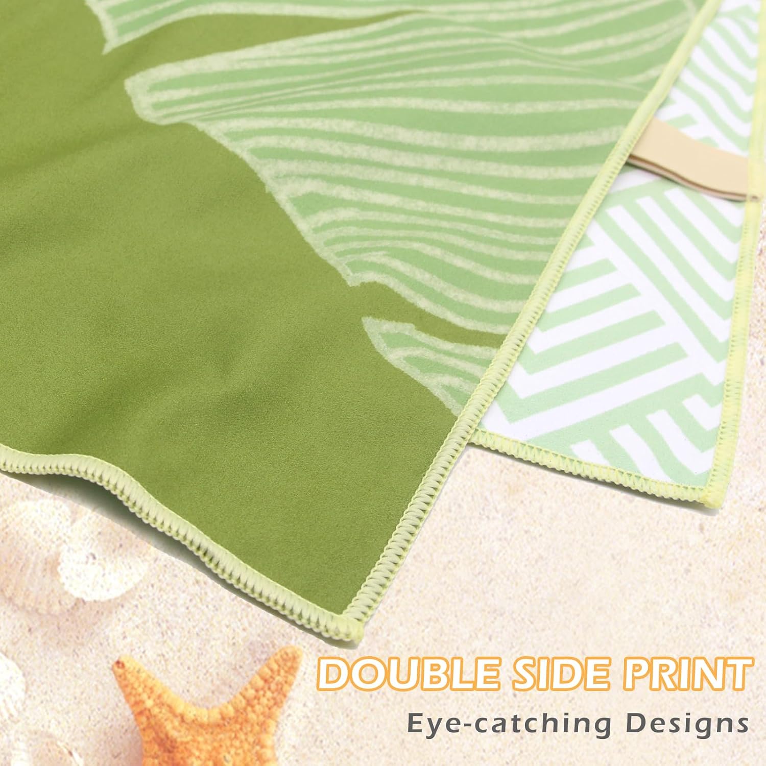 Eunzel 2 Pack Microfiber Beach Towel, Quick Dry Travel Towel Large Sand Free Towel for Beach, Camping, Swim Pool, Gym, Sports& Yoga 71"x32", Palm - Image 7