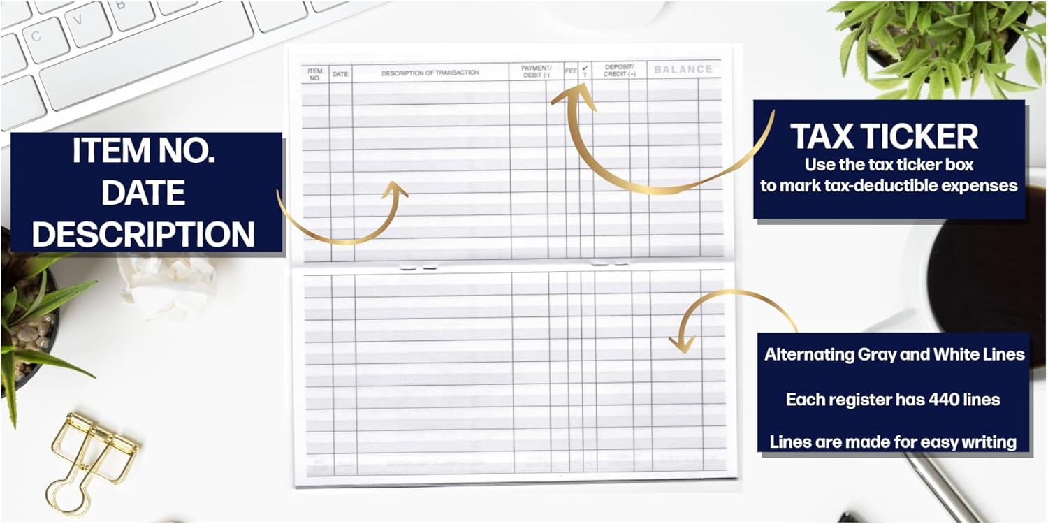 Easy Read Register 12 Check registers for Personal Checkbook - Checkbook Ledger Transaction Registers Log for Personal or Business Bank Checking Account, Saving Account - Image 3