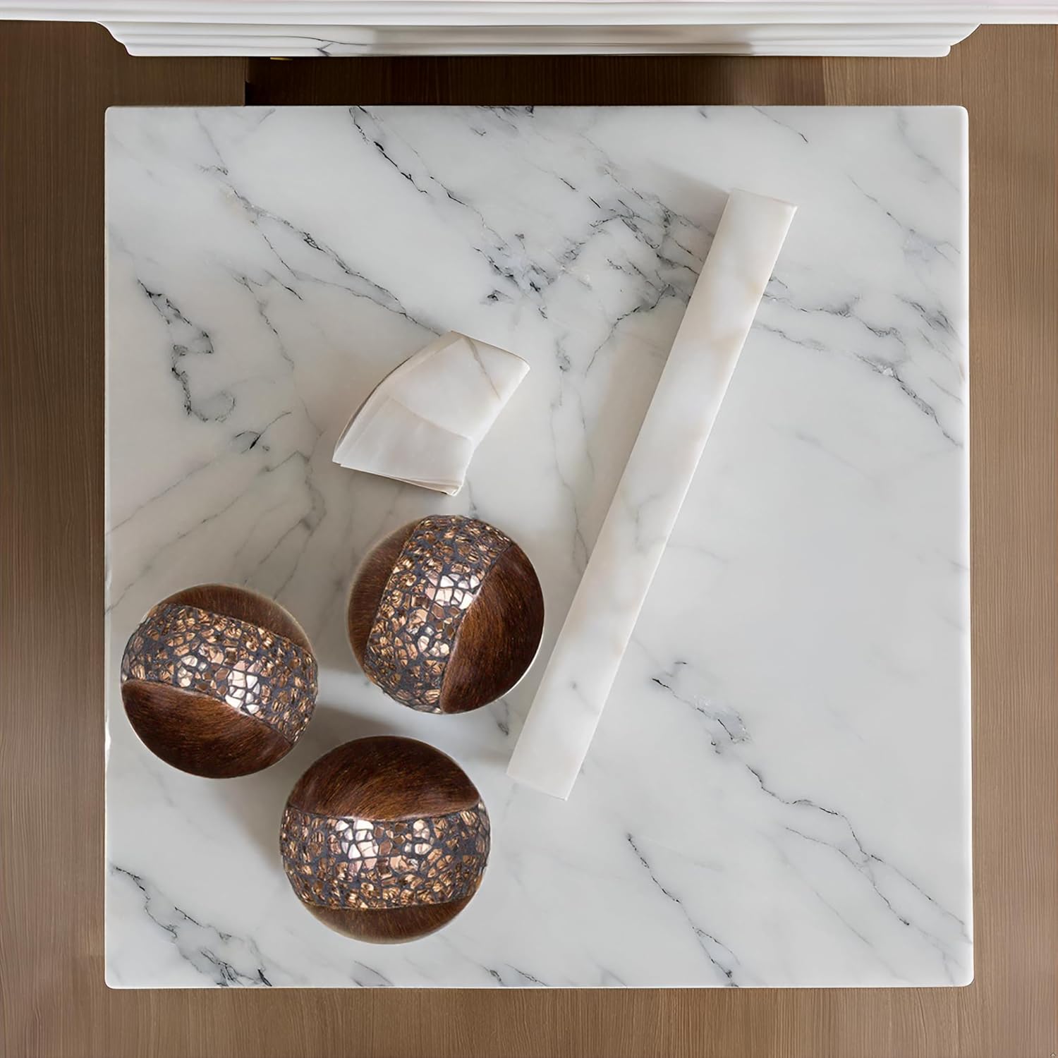 Creative Scents Schonwerk Brown Walnut Decorative Orbs for Bowls and Vase Fillers (Set of 3) Resin Sphere Balls for Living, Dining Room, Coffee Table Centerpiece Home Decor - Great Gift Idea - Image 7