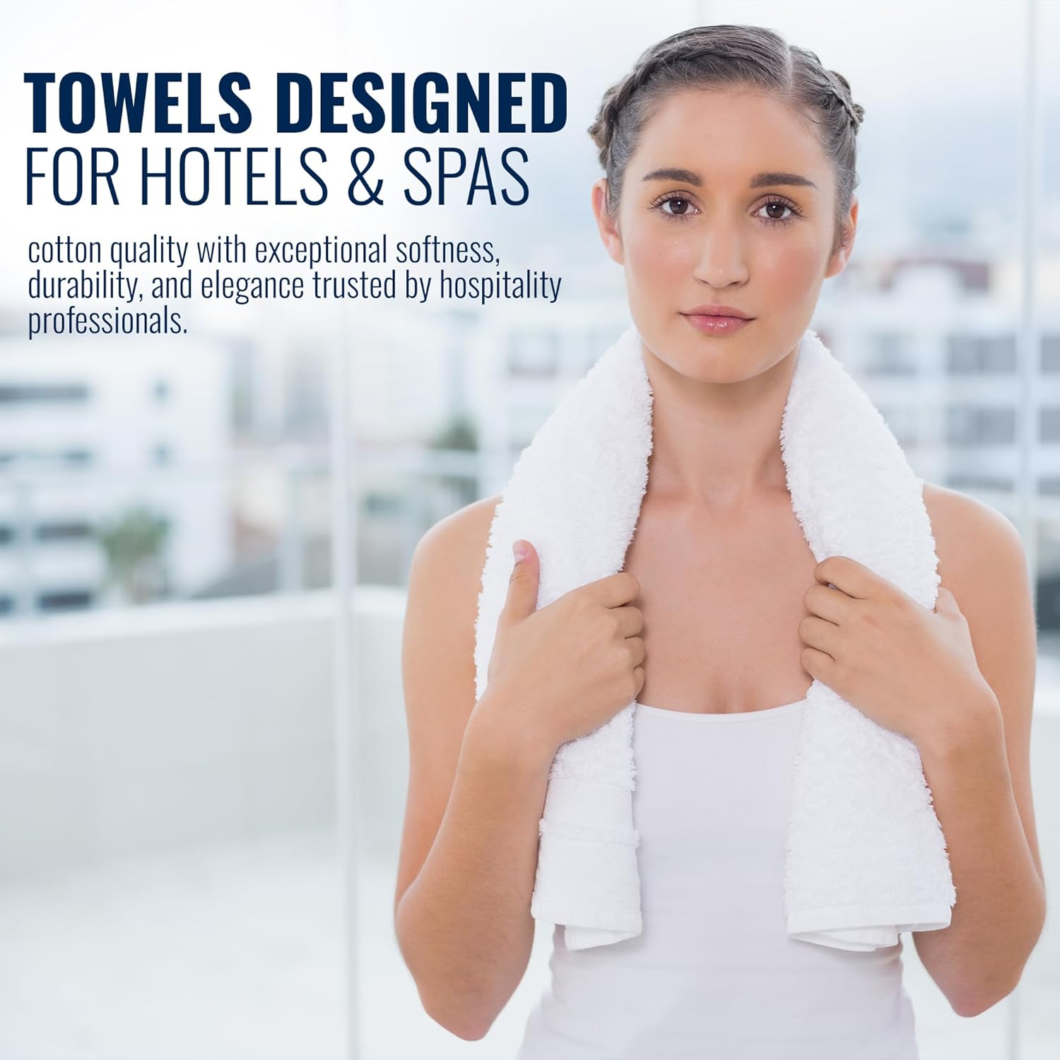 Bulk Hand Towels – 120 Pack (16x27) – Wholesale Economy Poly Cotton Salon Towels – Lightweight, Quick-Dry, Durable Massage Towels for Salons, Spas, Gyms, Pools & Commercial Use - Image 4