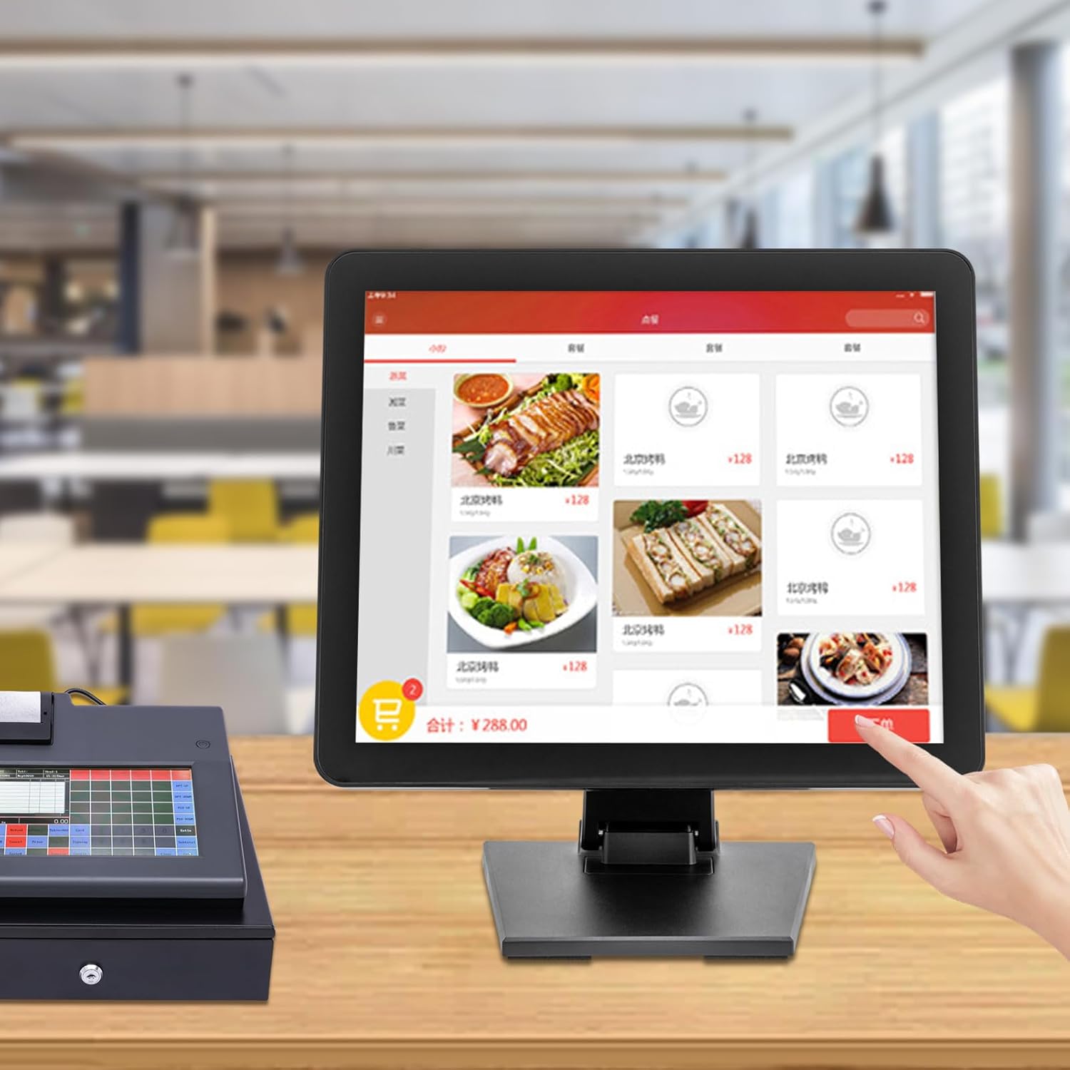 Cash Register Displays 17Inch Touch Screen LCD Display Monitor Cash Register, Adjustable Touch Screen PC POS Systems for Win7 8 10 Android Raspberry Pi Linux - Image 4
