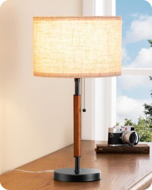 EDISHINE Mid Century Table Lamp, Pu...