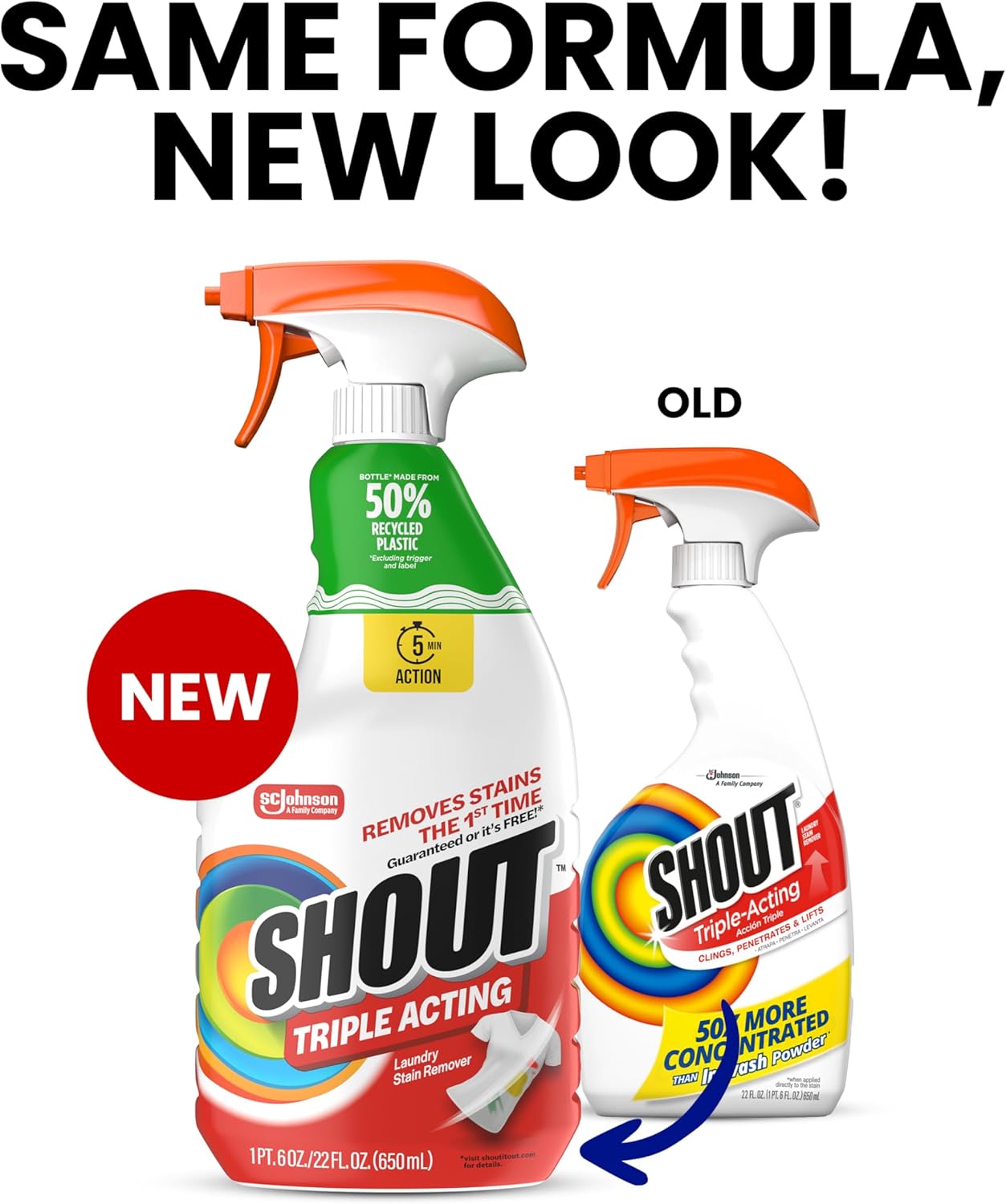Shout Active Enzyme Laundry Stain Remover Spray, Triple-Acting Formula Clings, Penetrates, and Lifts 100+ Types of Everyday Stains - Prewash Spray 22oz - Image 2