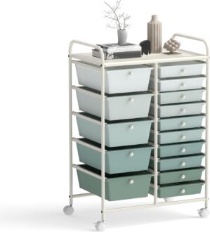 LDAILY 15 Drawer Rolling Storage Ca...