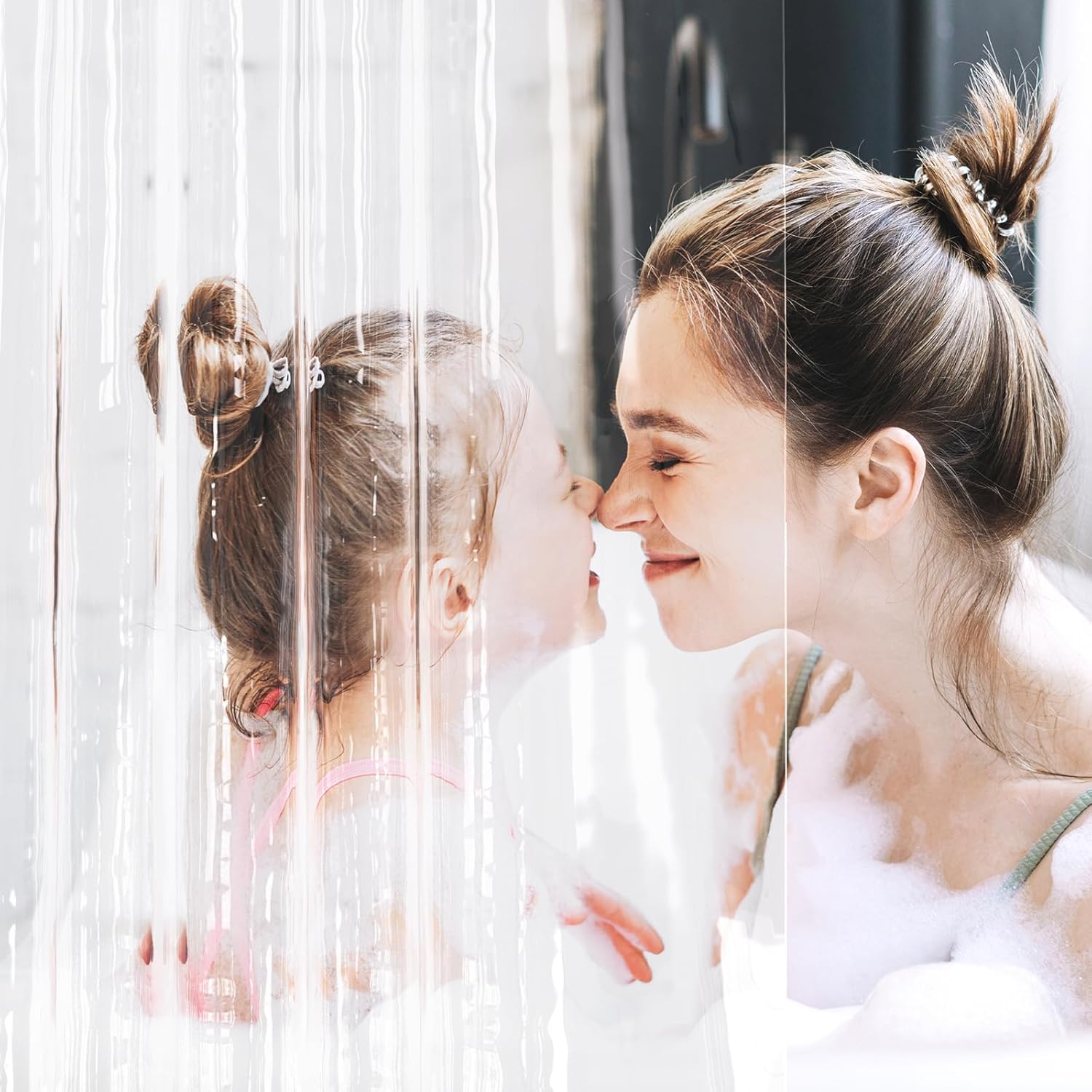 AmazerBath Shower Curtain Liner 2 Pack, 72 x 96 Inches Extra Long PEVA Plastic Shower Liner with 3 Weighted Stones and 12 Rustproof Metal Grommet, Lightweight Waterproof Shower Curtain - Clear - Image 6