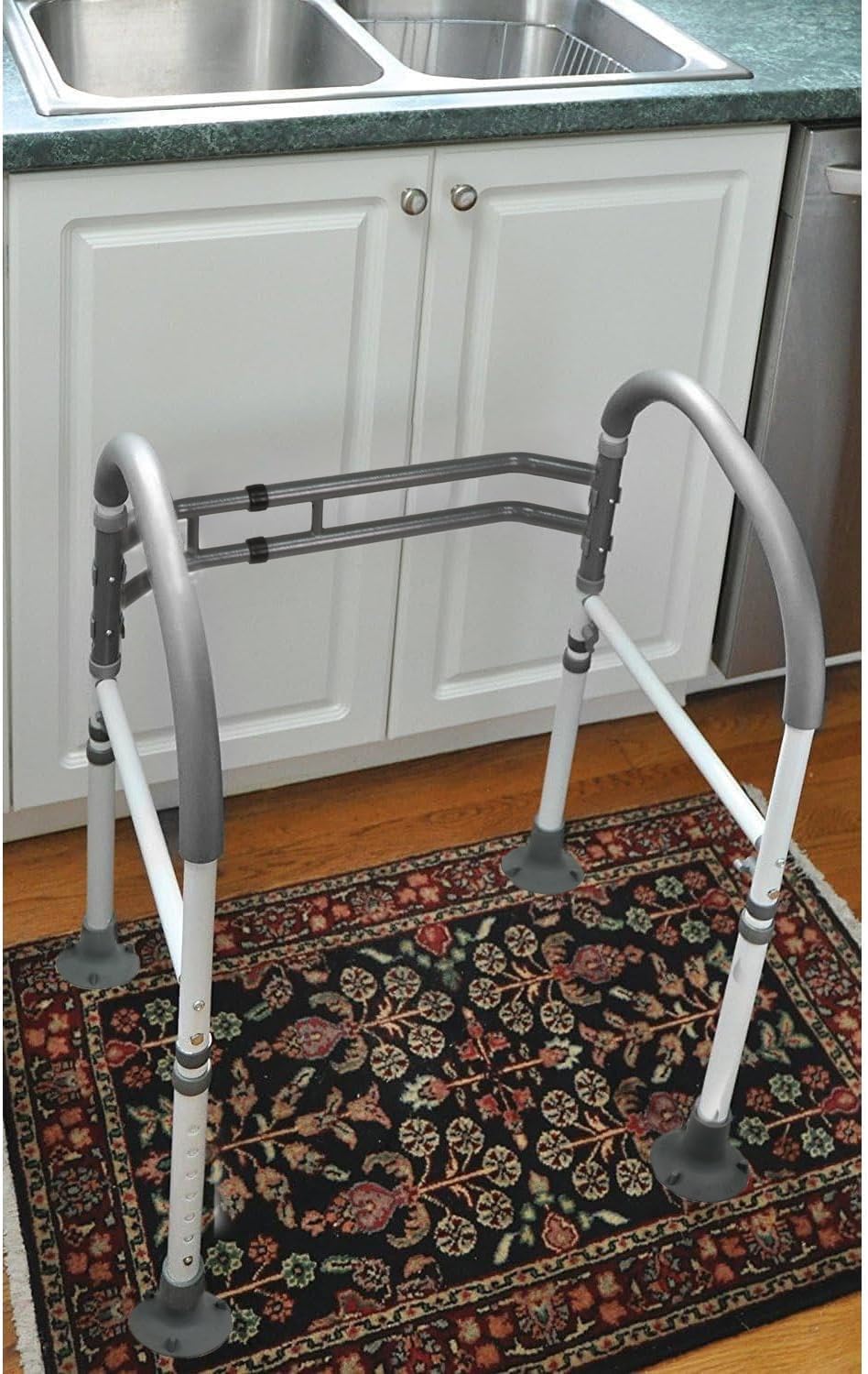 Vaunn Medical Deluxe Adjustable and Foldable Toilet Safety Frame, Bathroom Handrail Assist Grab Bar Handle (Gray, Adjustable Width and Height) - Image 7