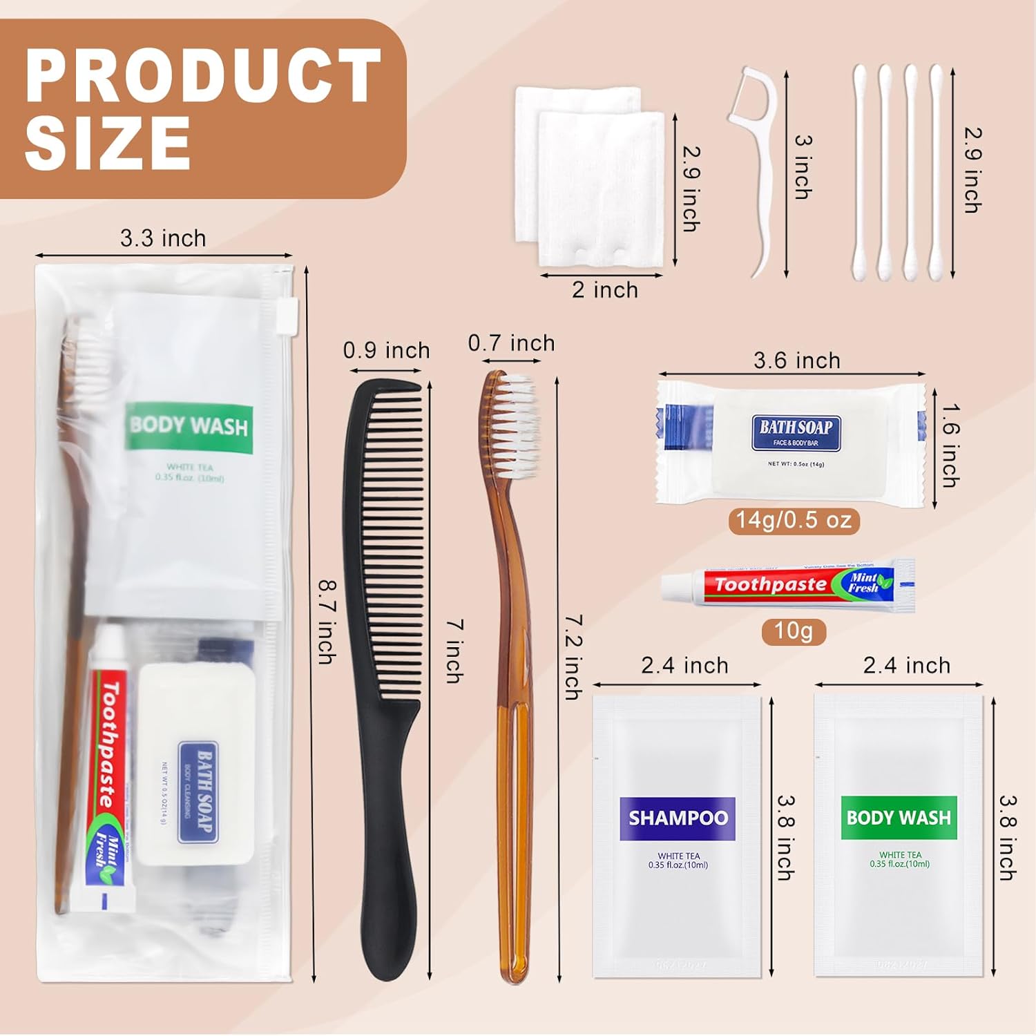 50 Sets Toiletry Kits Homeless Personal Hygiene Kit Bulk Homeless Care Package Supplies Travel Toiletry Kit Homeless Hygiene Kit Bulk for Men Women Charity Disposable Toiletry Kit(8-IN-1) - Image 2