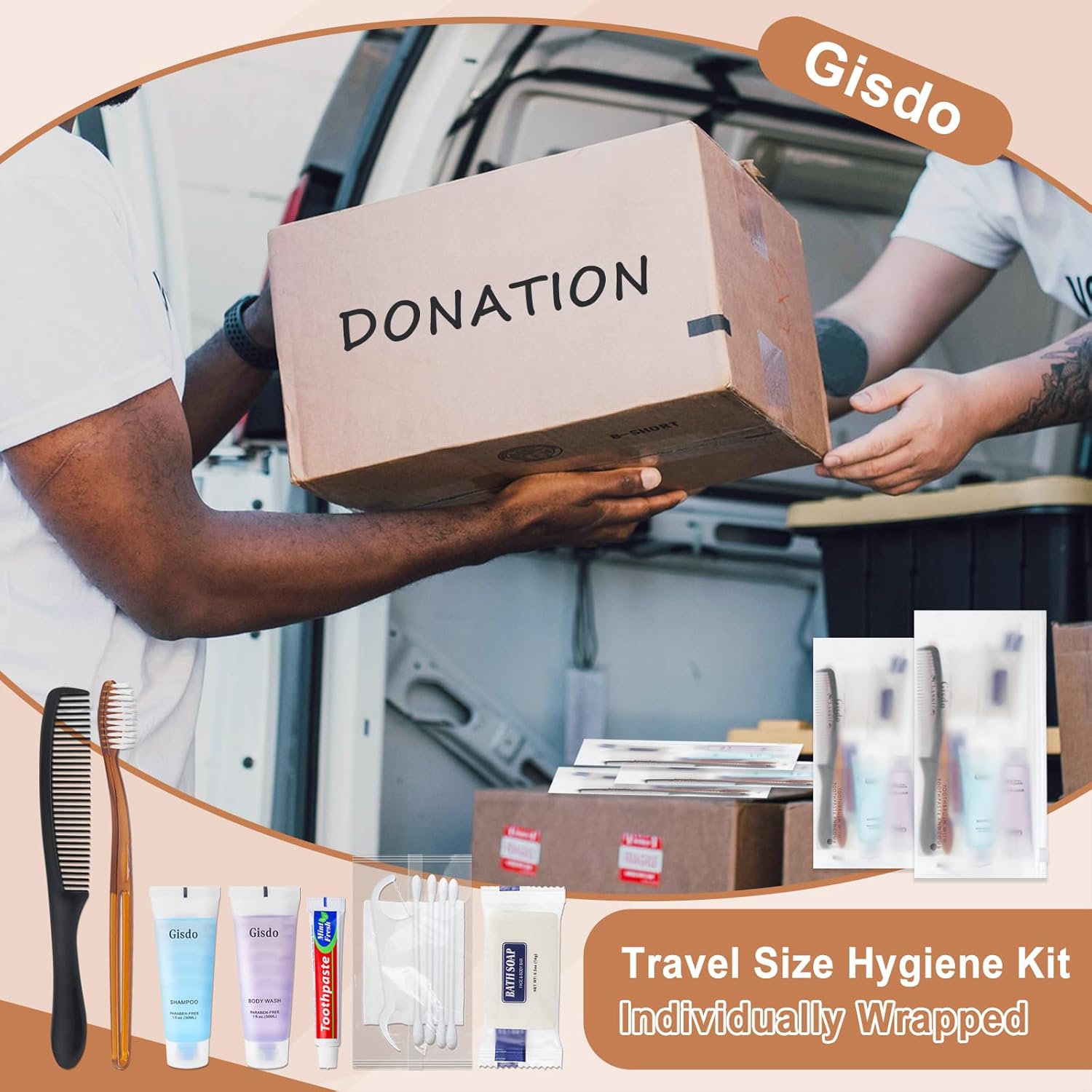 50-Pack Toiletry Kits - Personal Hygiene & Travel Kit for Men, Women & Charity - Disposable, Bulk Homeless Care Package Supplies - Image 6