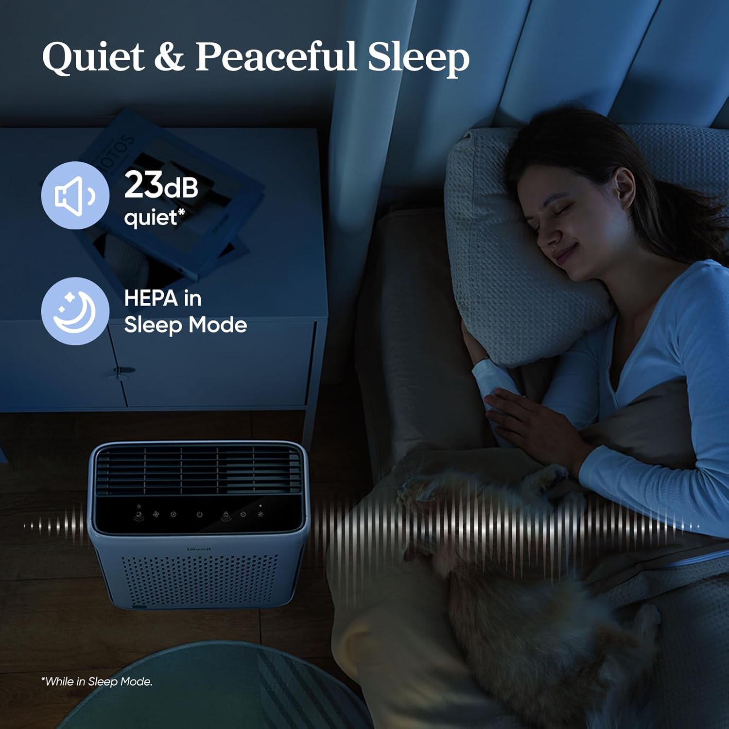 LEVOIT Air Purifier for Home Large Room Up to 1073Ft² with Air Quality Monitor, AHAM VERIFIDE, Smart WiFi, Washable Pre-Filter, HEPA Sleep Mode for Pets, Allergies, Dust, Pollen, Vital 100S-P, White - Image 6