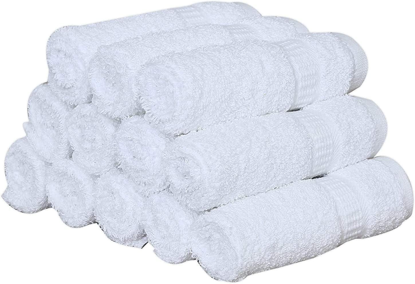 GOLD TEXTILES Premium White Washcloths Set - 300 Pack | 12x12 Inches - Ultra Soft, Highly Absorbent - Cotton Wash Cloths for Your Body - Machine Washable & Fingertips Towels (12 x 12, White - 300 Pcs) - Image 3