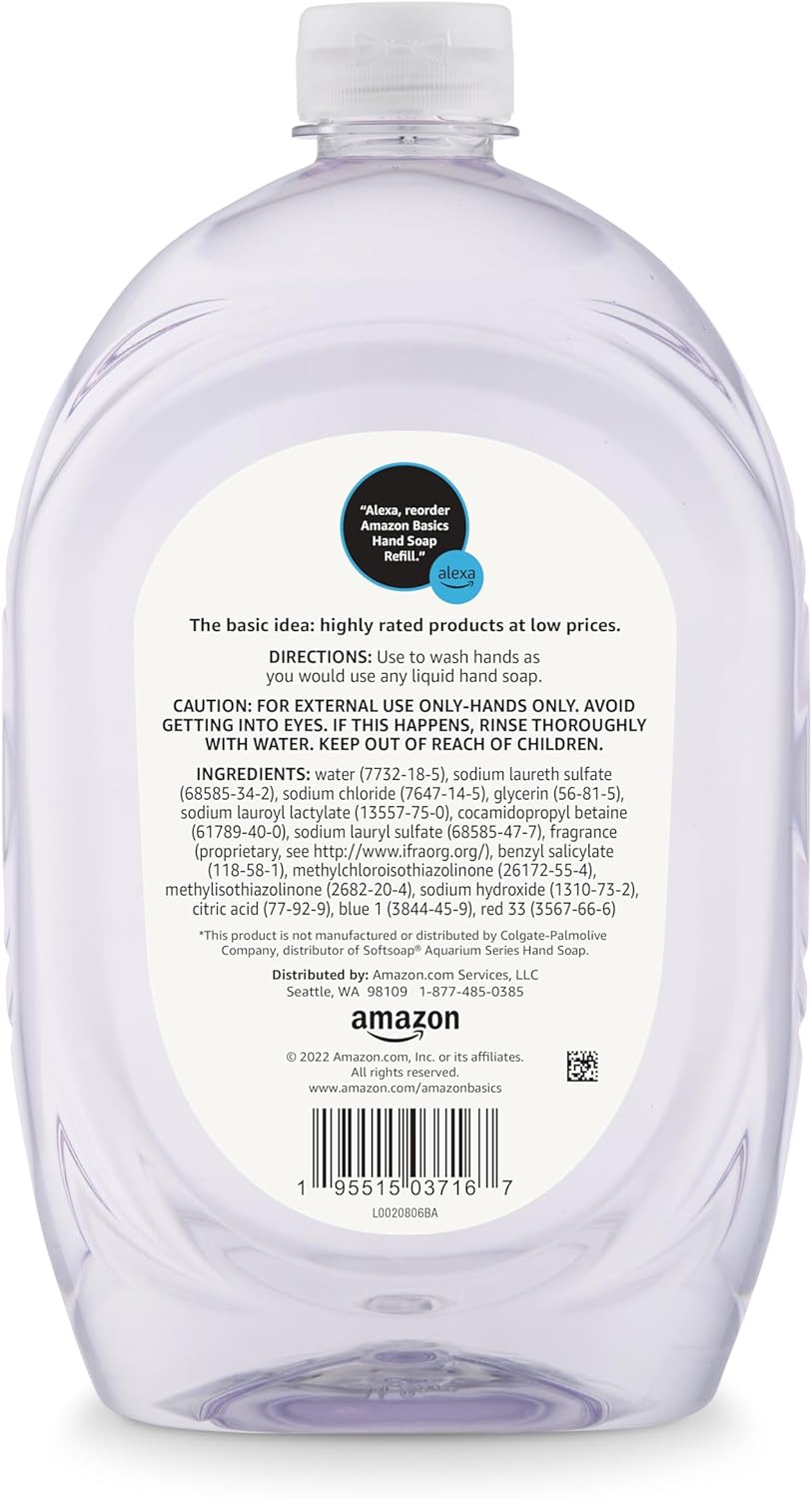 Amazon Basics Gentle & Mild Clear Liquid Hand Soap Refill, Triclosan-Free, 50 Fl Oz (Pack of 2) (Previously Solimo) - Image 5