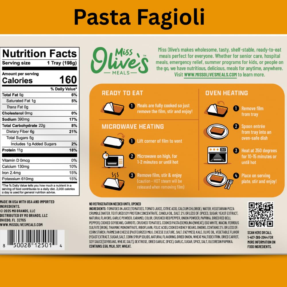 Miss Olive’s Ready Meals Variety Pack (6 Pack) – Microwave Ready to Eat Meals, Lower Sodium Shelf-Stable Lunch & Dinner Bundle - Image 2