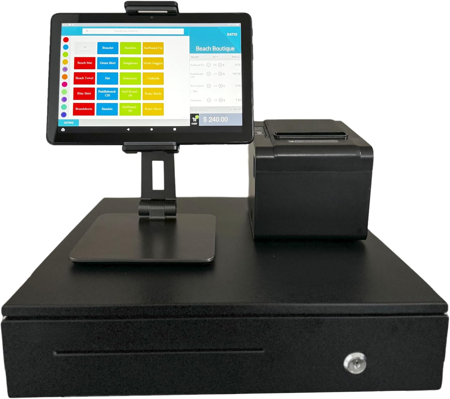 System for 10-inch Amazon Fire Tablet Complete Cash Register with Receipt Printer, Cash Drawer, and Stand for Small Business, Retail, Restaurant, Salon
