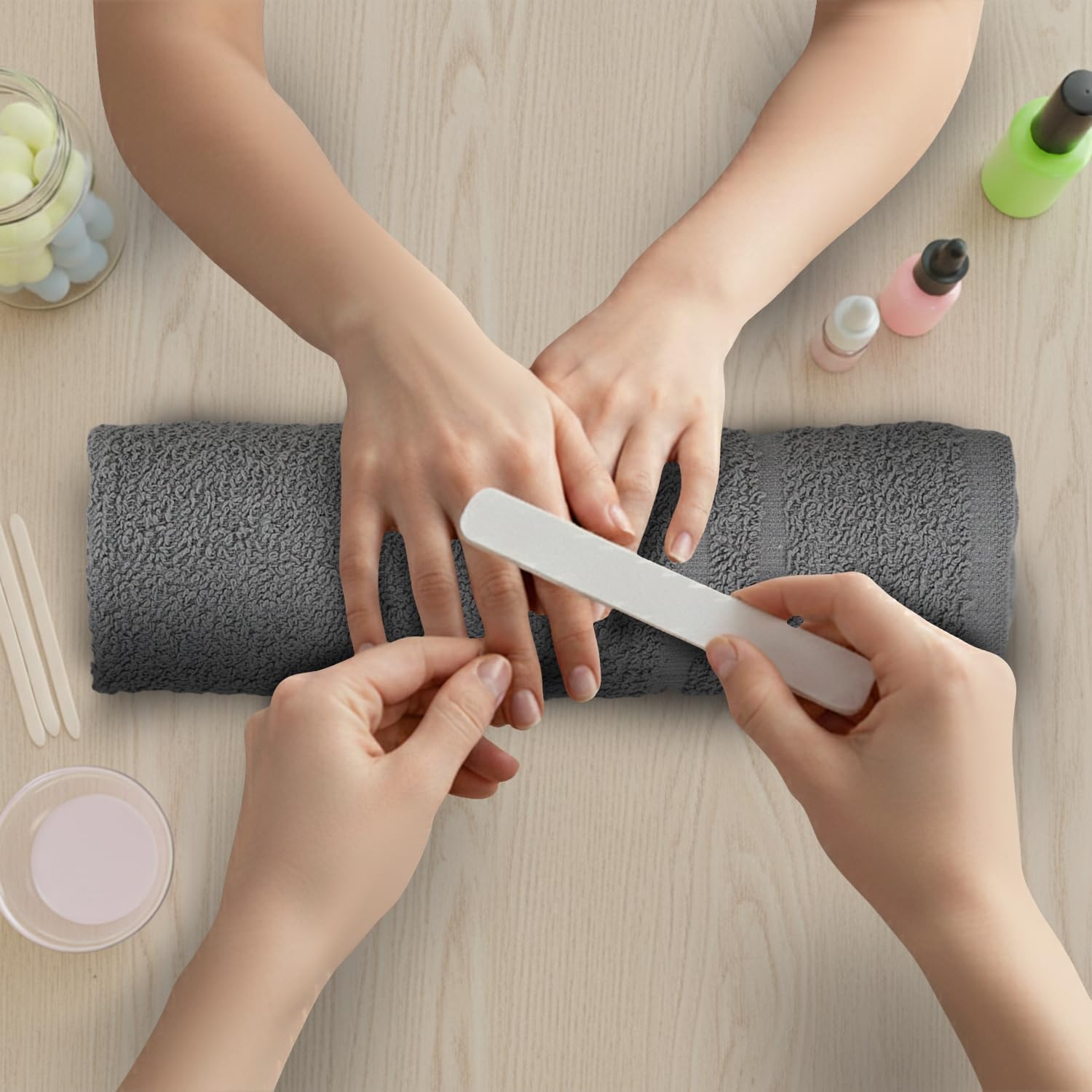 Hand Towels (Pack of 24) Grey Economy Salon Towels - 100% Cotton Spa Towel – 16 x 27 Inches Highly Absorbable, Facial, Gym, Hair Towels Face Towels Bulk - Image 4