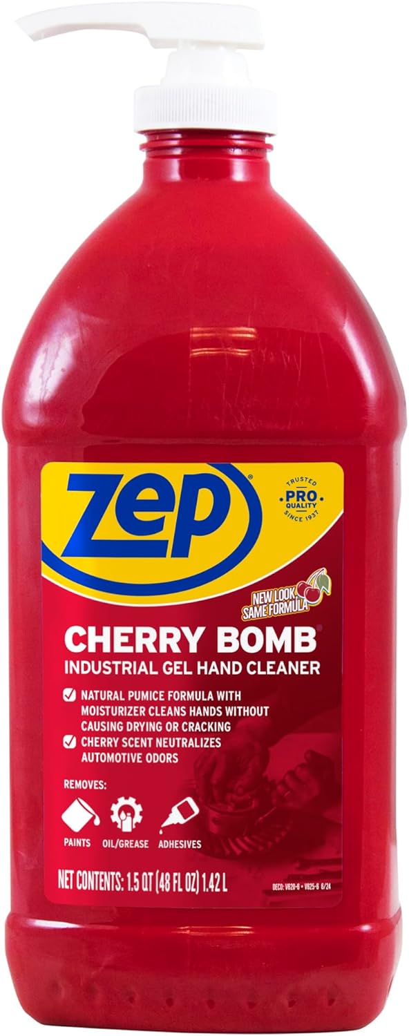 Zep Cherry Bomb Hand Cleaner 48 oz (Case of 4) - Volcanic Rock and Emollients - Perfect for mechanics and DIY'ers - Image 2