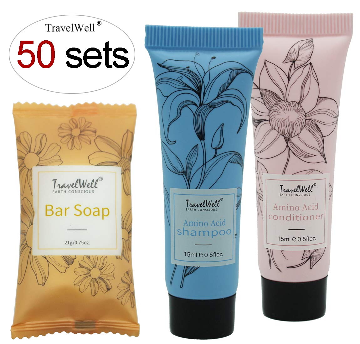 Travel Well Mini Shampoo & Conditioner Set with Soap Bars - Hotel Shampoo & Conditioner Supplies for Guests - Travel-Size Bulk Toiletries - Individual Toiletries for Guests - 150-Piece Set - Image 3