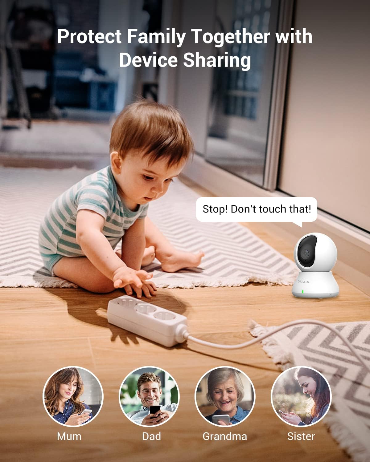 blurams 5G Cameras for Home Security, 2K Pet Camera with Phone App, 360° PTZ Indoor Camera w/Dual-Band WiFi6, Free Human/Motion/Sound Detection, 2-Way Talk, Night Vision, Compatible with Alexa, 2Pack - Image 4