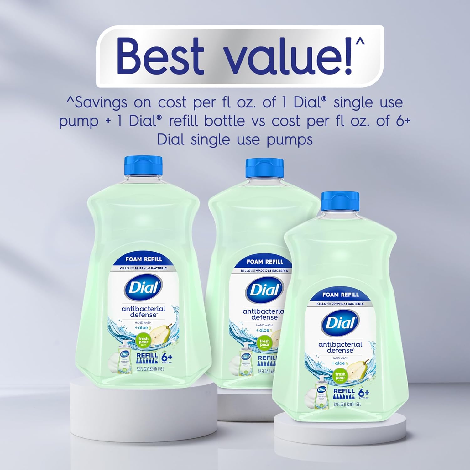 Dial Antibacterial Foaming Hand Soap Refill, Fresh Pear, 52 fl oz - Image 4