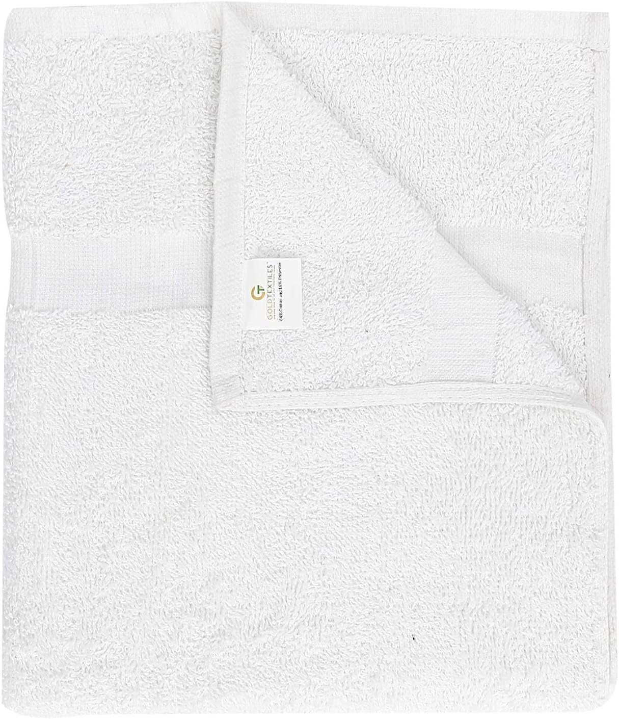 GOLD TEXTILES Bulk Bath Towels White 12 Pack (22x44 Inches) Economy Light Weight Easycare - Image 5