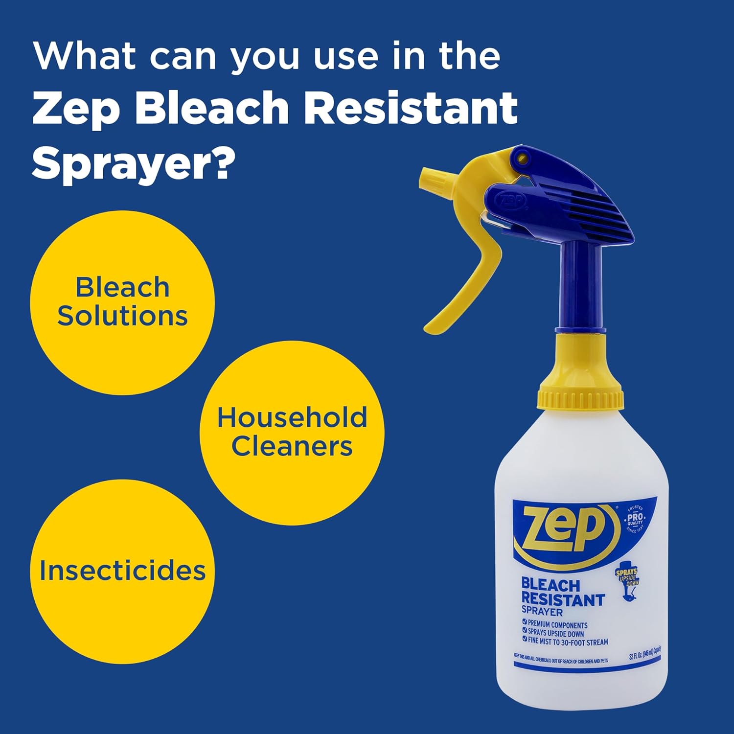 Zep New Bleach Resistant Professional Sprayer 2.0 Bottle 32 Ounces - 30 Foot Spray, Adjustable Nozzle - Image 4