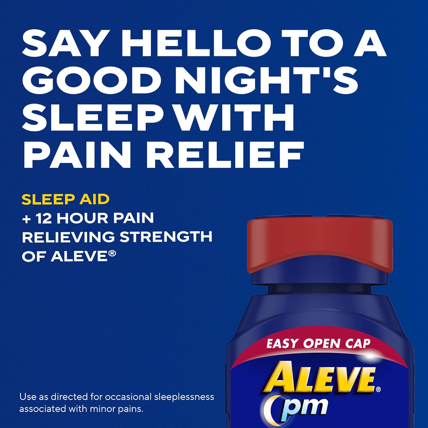 Aleve PM Sleep Aid Plus Pain Reliever Caplets, Naproxen Sodium & Diphenhydramine HCl, Nighttime, 120 Count - Image 3