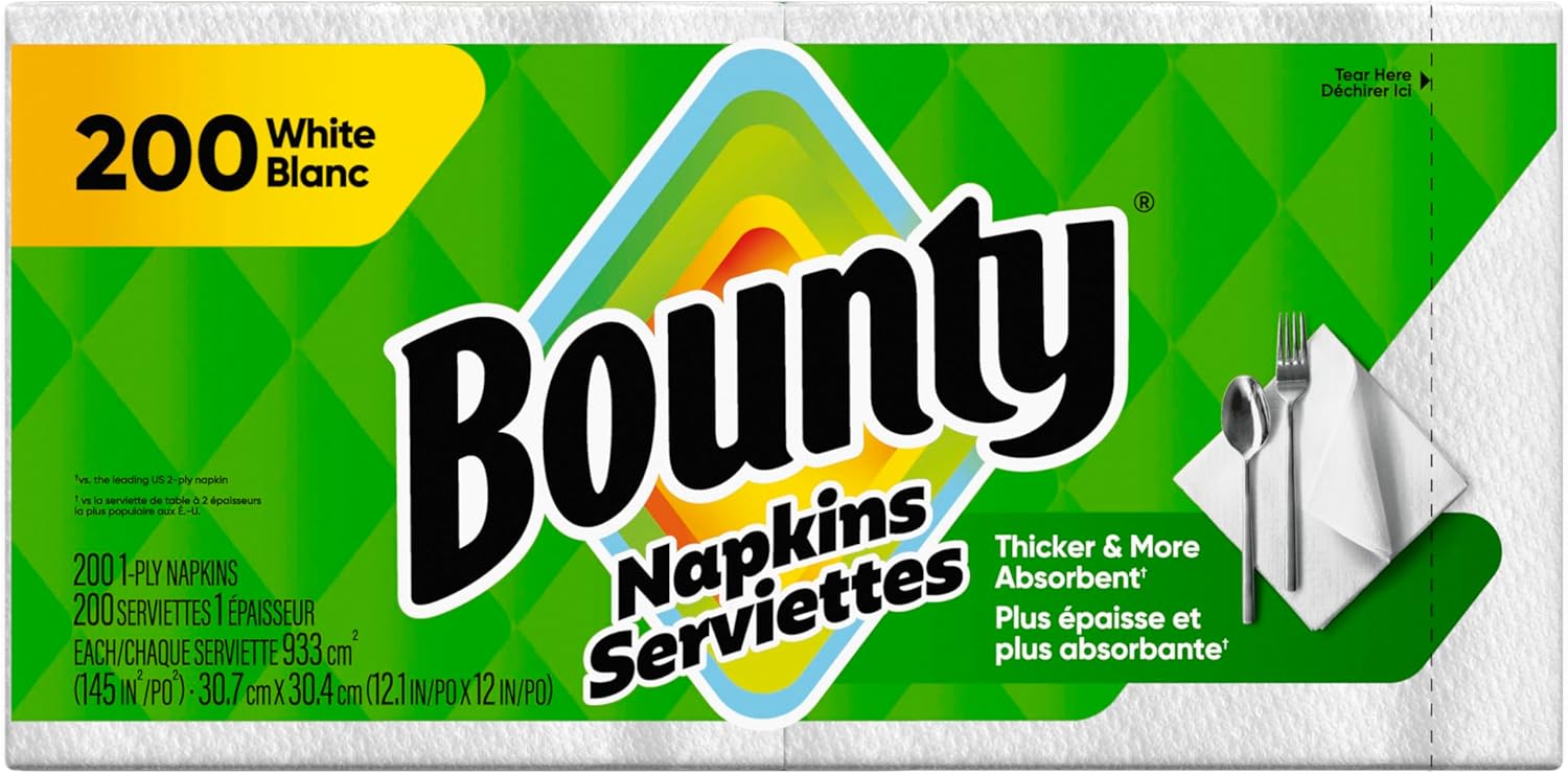 Bounty Paper Napkins, White, 200 Count, Packaging may vary - Image 10