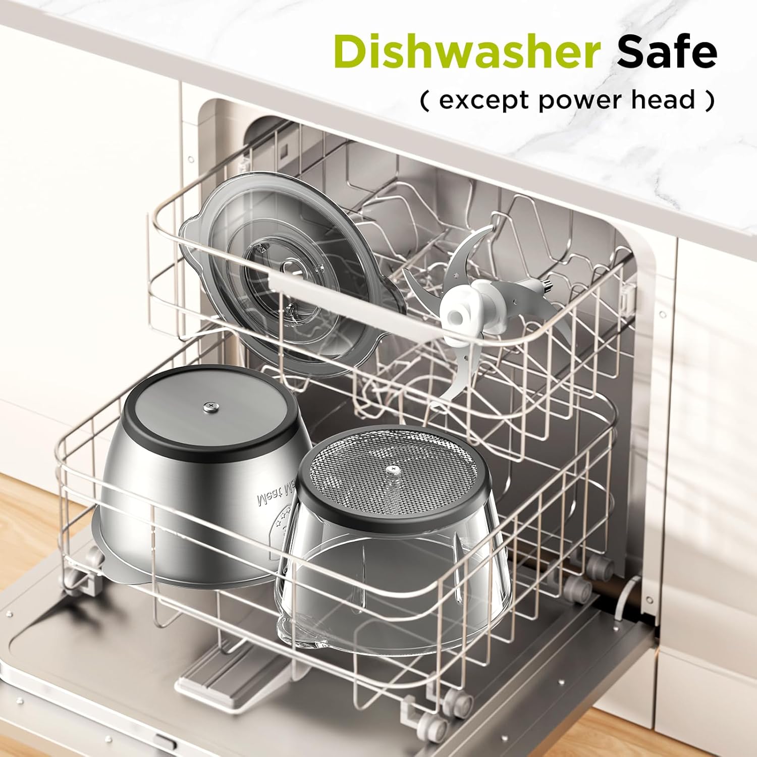 KOIOS Food Processor, 500W Electric Food Chopper with 2 Bowls (8 Cup+8 Cup) & 2 Bi-Level Blades&, Small Electric Grinder Meat Processor for Nuts, Meat, Onion, Garlic, Baby Food, Black - Image 8