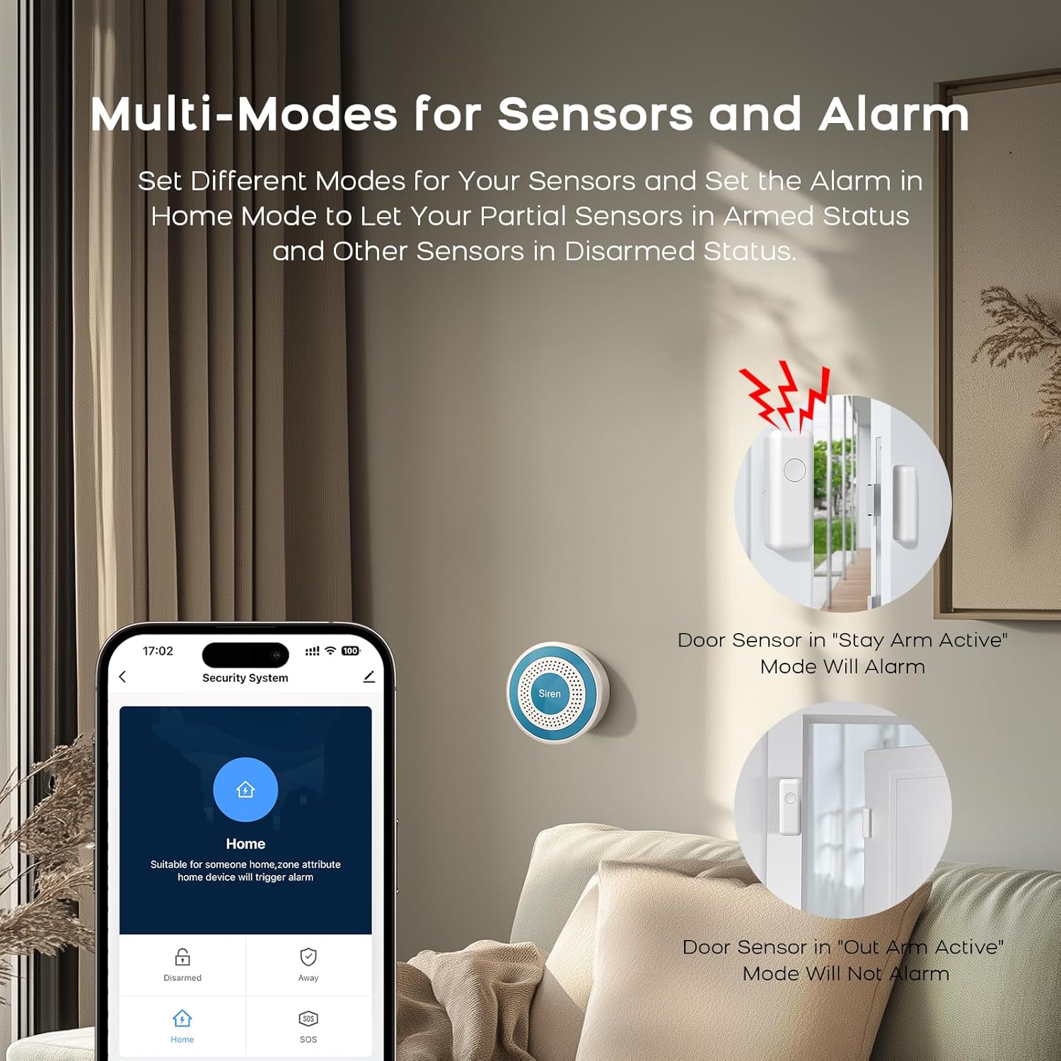 PGST Wifi Home Alarm System,Smart Home Security Systems with Instant Tuya App Alerts,8 PCS Door Alarm Kits Siren Hub with Motion and Door Sensors,Remote,Work with Alexa for Villa,Apartment,Kids Safety - Image 5