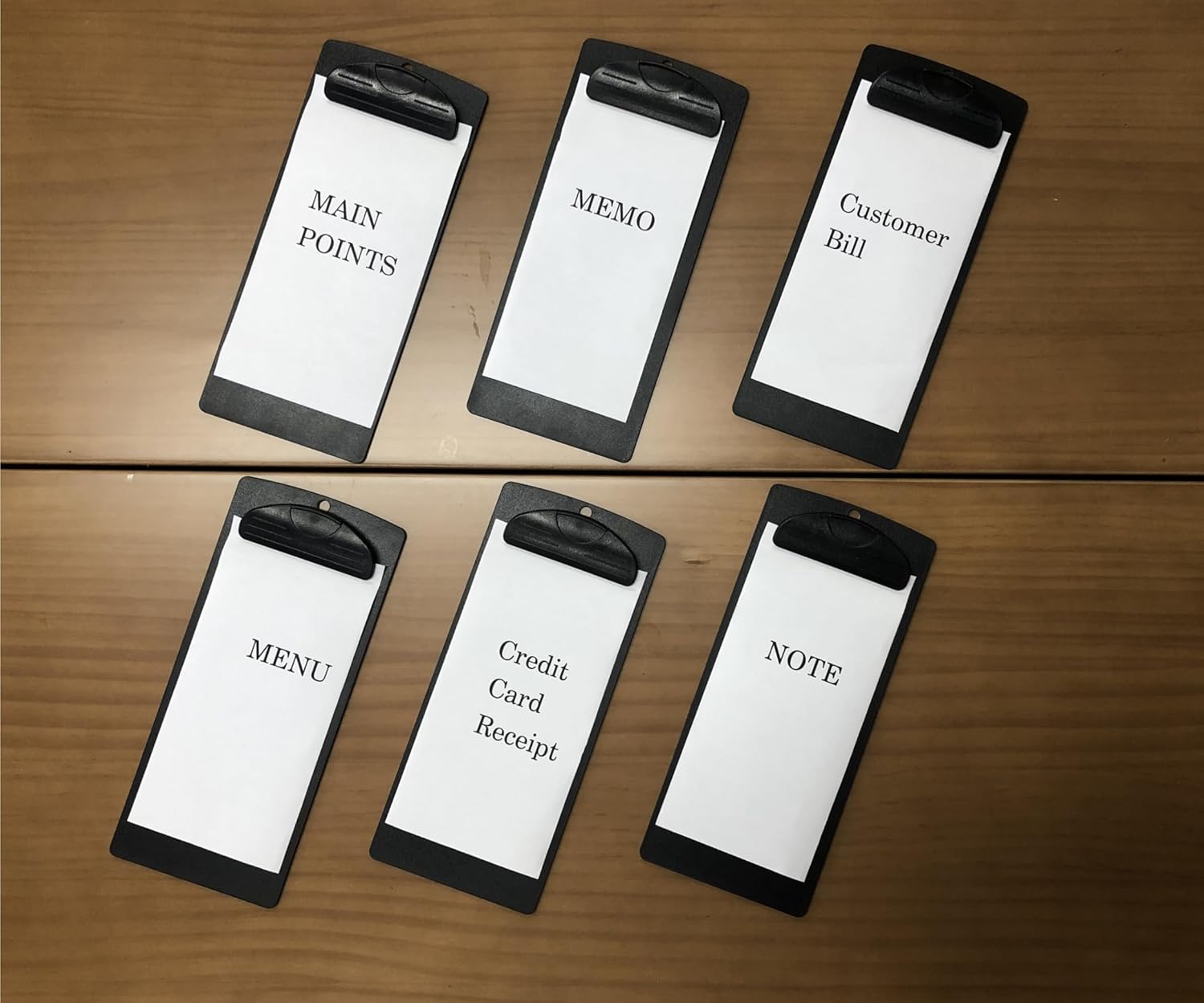 Plastic Clipboard, for Memo Menu Credit Card Receipt, 4x9in, Black (12-Pack) - Image 2