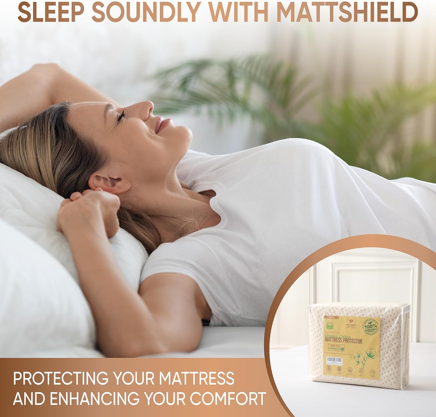 Luxury Waterproof Organic Mattress Protector King Size - Organic Cotton Breathable Mattress Pad Cover - Premium 380GSM 3D Air Fabric - Deep Pocket - Jersey Cotton Skirt - Fitted Design - Image 7
