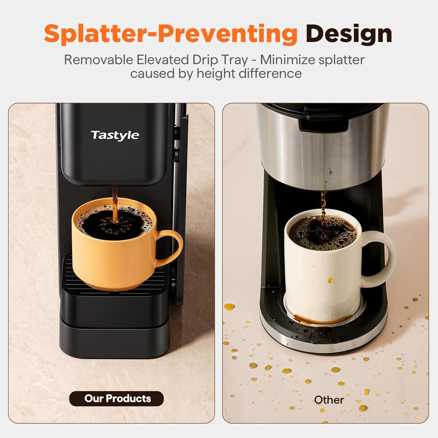Hot & Iced Coffee Maker with Magnetic K-Pod Organizer (Pods Not Included), Stores 10 Pods, 4-5 Cups Coffee Maker & Single-serve Brewer for K Cup & Grounds, 40oz Removable Water Tank, Black - Image 4