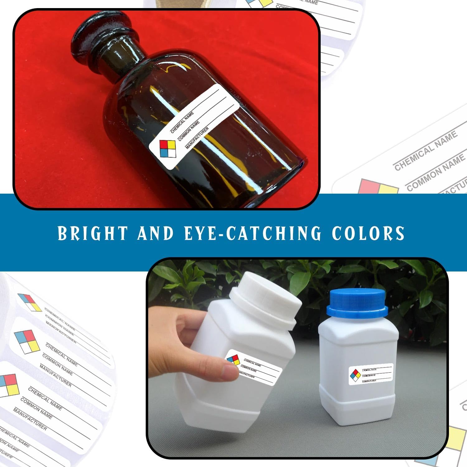 SDS Stickers/MSDS Stickers for Chemical Safty Data 1 X 3 Inches - Chemical Identifying and Labeling Sticker Decals - 250 HIMG Write-in Labels - Image 4