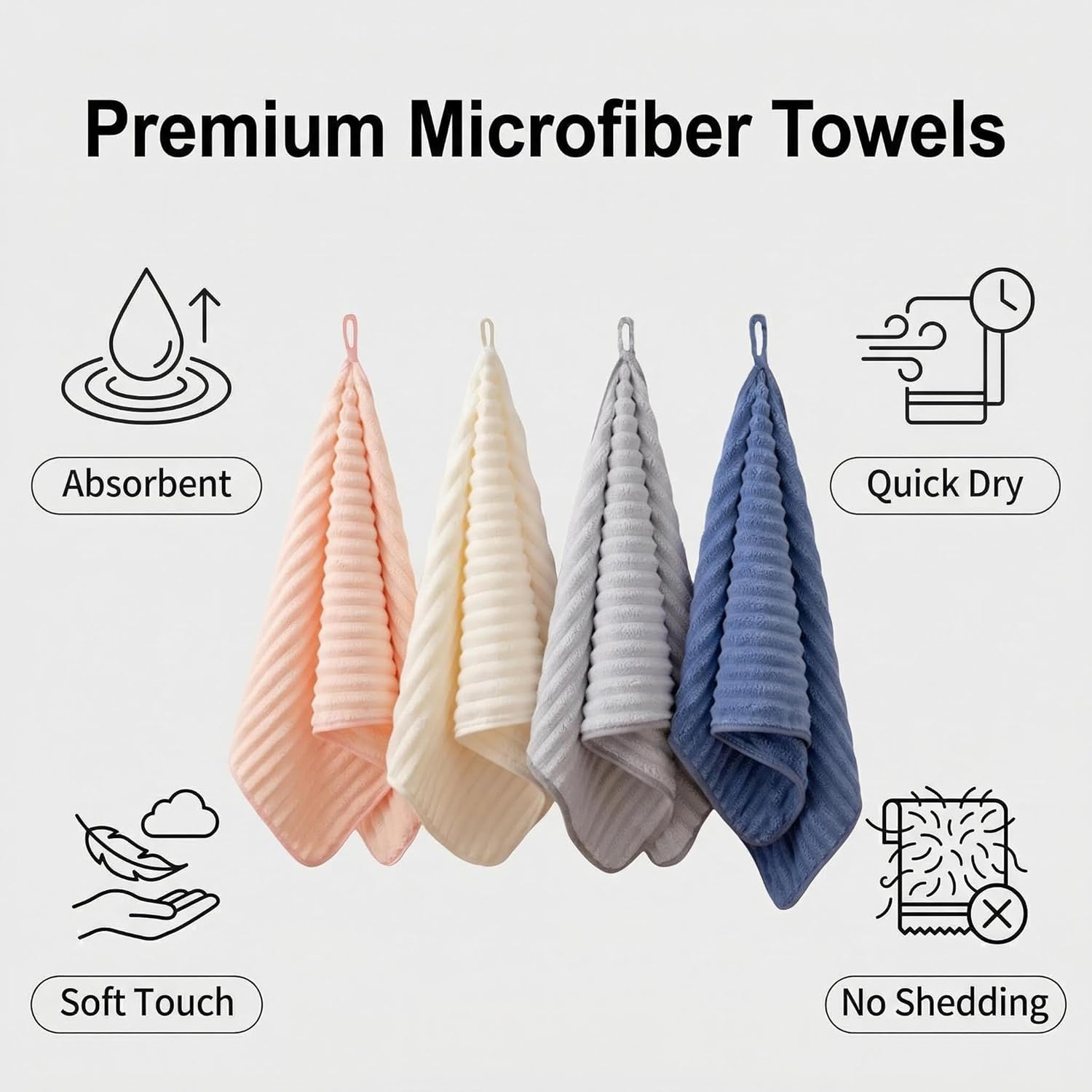 4PCS Microfiber Hand Towels for Bathroom Christmas Decorations Quick Dry Small Towel Set Bathroom Kitchen 14 x29.6inch - Image 4