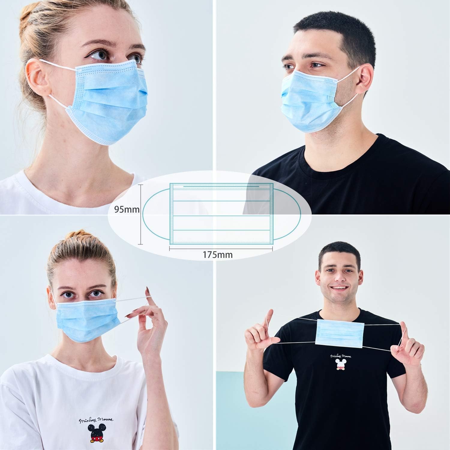 Disposable Face Mask 50 Pack Individually Packaged Wrapped Protection For Adults 3-layer Filter Safety Face Masks - Image 6