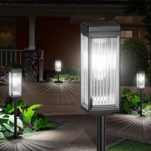 Solar Pathway Lights Outdoor, 8 Pac...