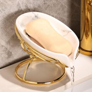 Leaf-Shaped Ceramic Soap Dish with ...