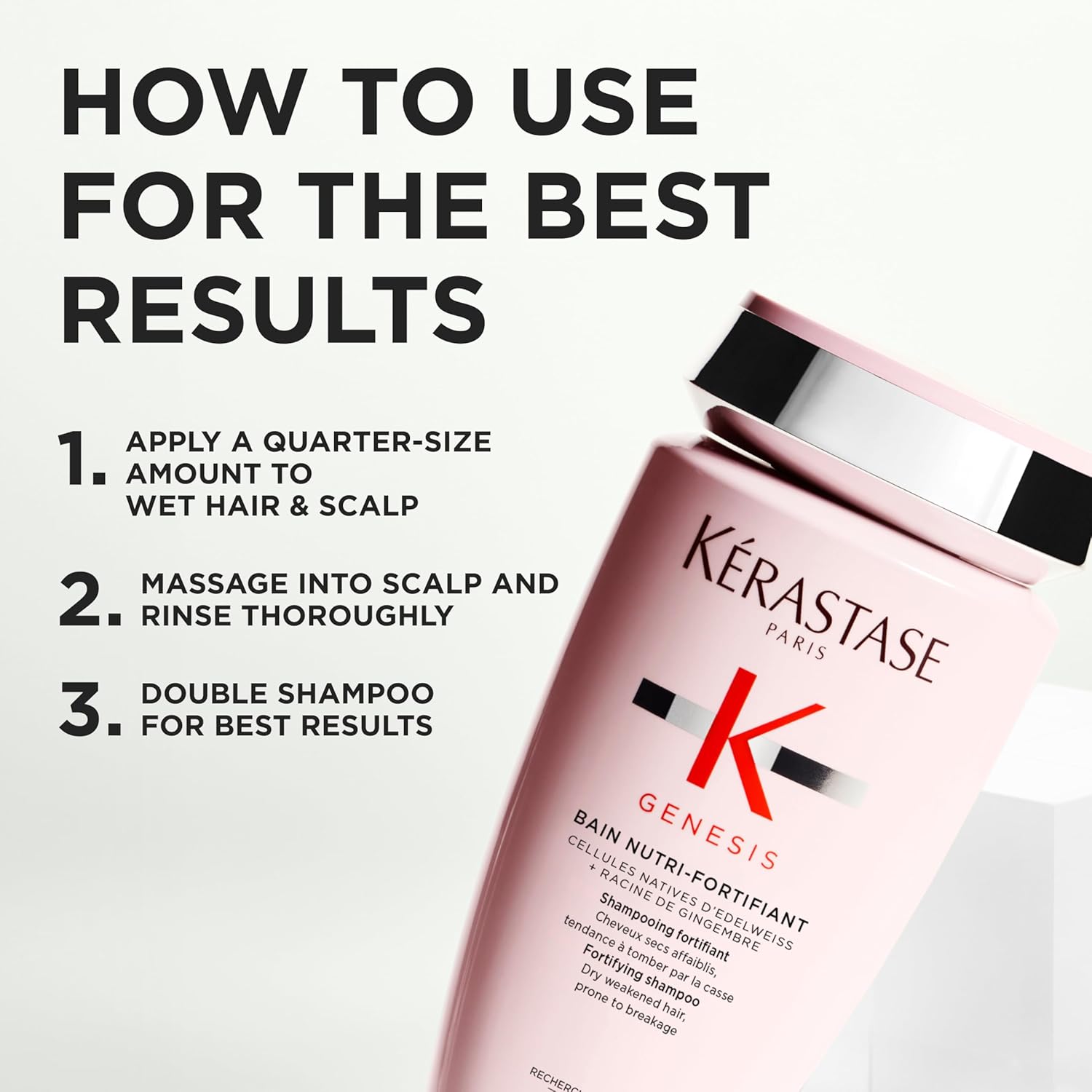 Kerastase Genesis Strengthening Nutri-Fortifiant Shampoo - For Weak or Damaged Hair, Detangles & Hydrates, For Normal to Dry Hair - Image 5