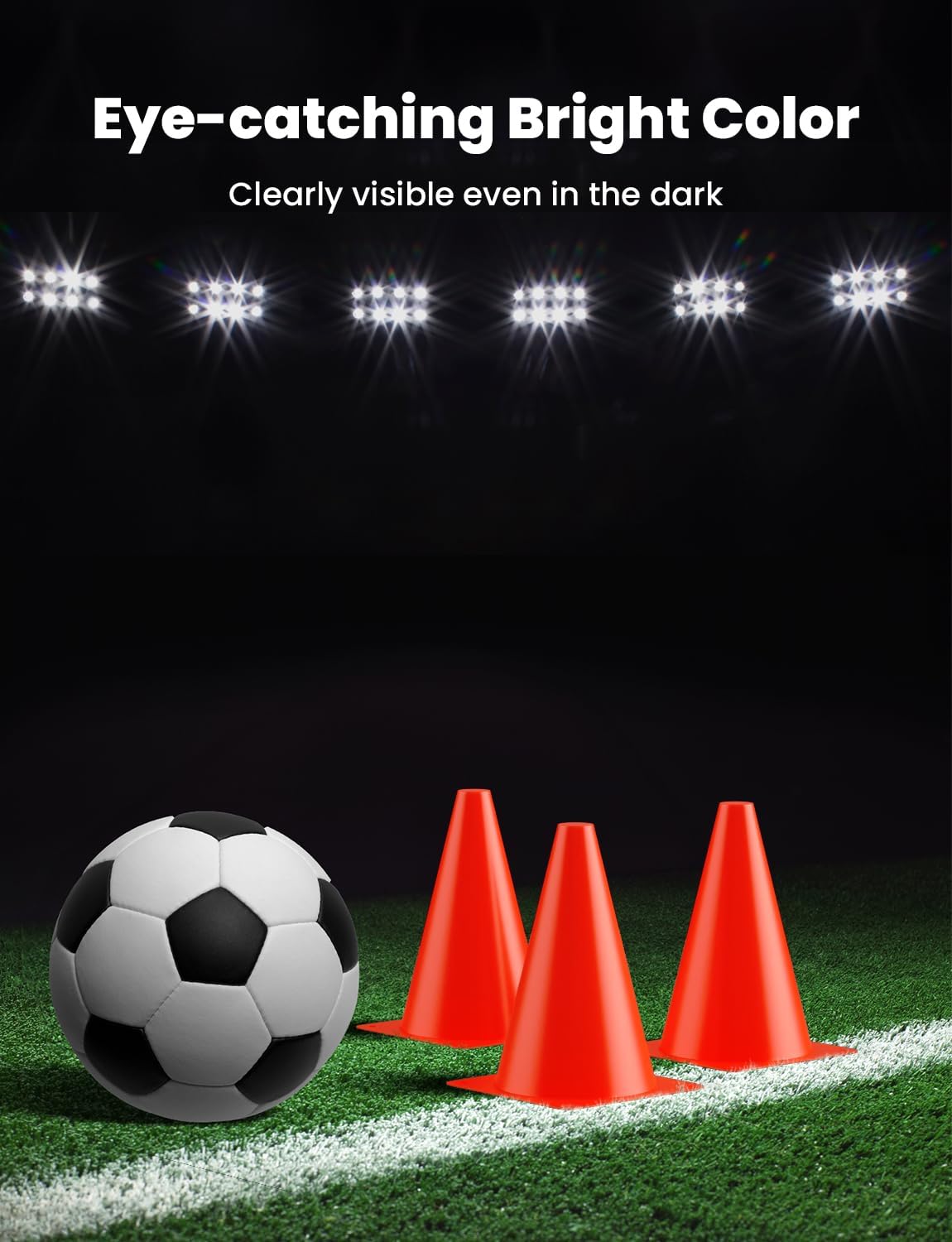 GHB Soccer Cones 7" 9" of 12 24 Pack Disc Soccer Sport Cones Training Field Marker Agility Cones for Basketball, Coaching, Practice Equipment Includes Drills Guide - Image 8